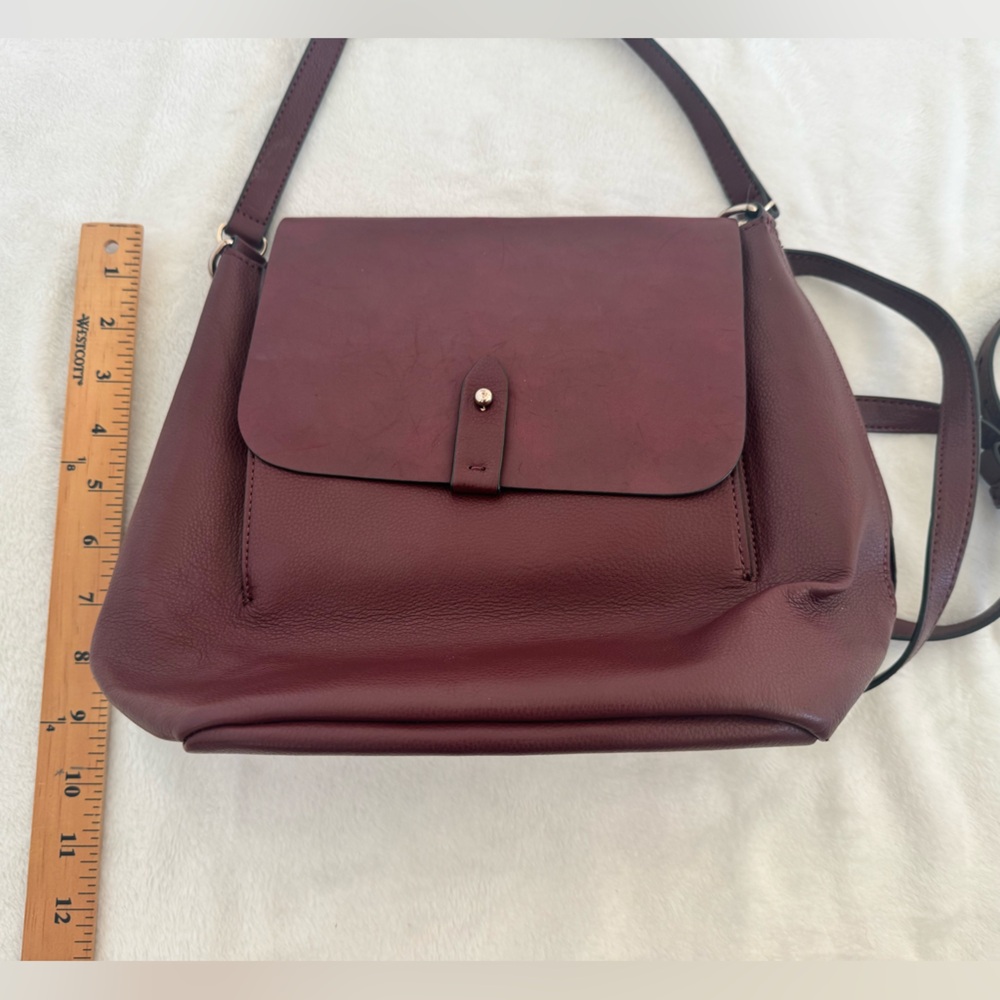 Gap Synthetic Leather Backpack Purse.  Burgundy with silver accents. Never used. - Picture 7 of 15